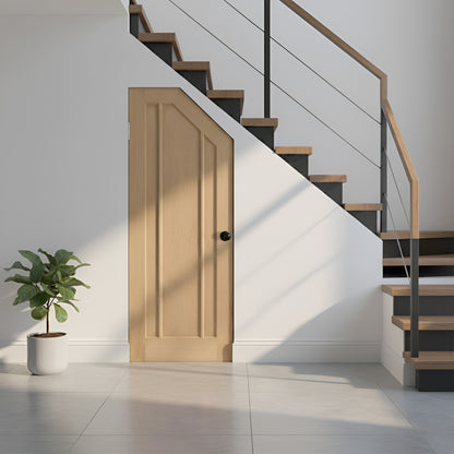 Oak Internal Unfinished Toledo Angled Under-Stair Made-to-Measure Cupboard Door