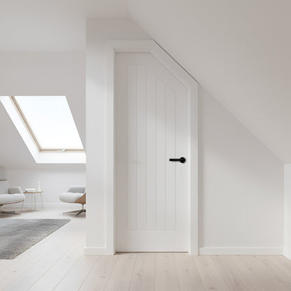 White Internal Primed Cottage Angled Under-Stair Made-to-Measure Cupboard FD30 Fire Door