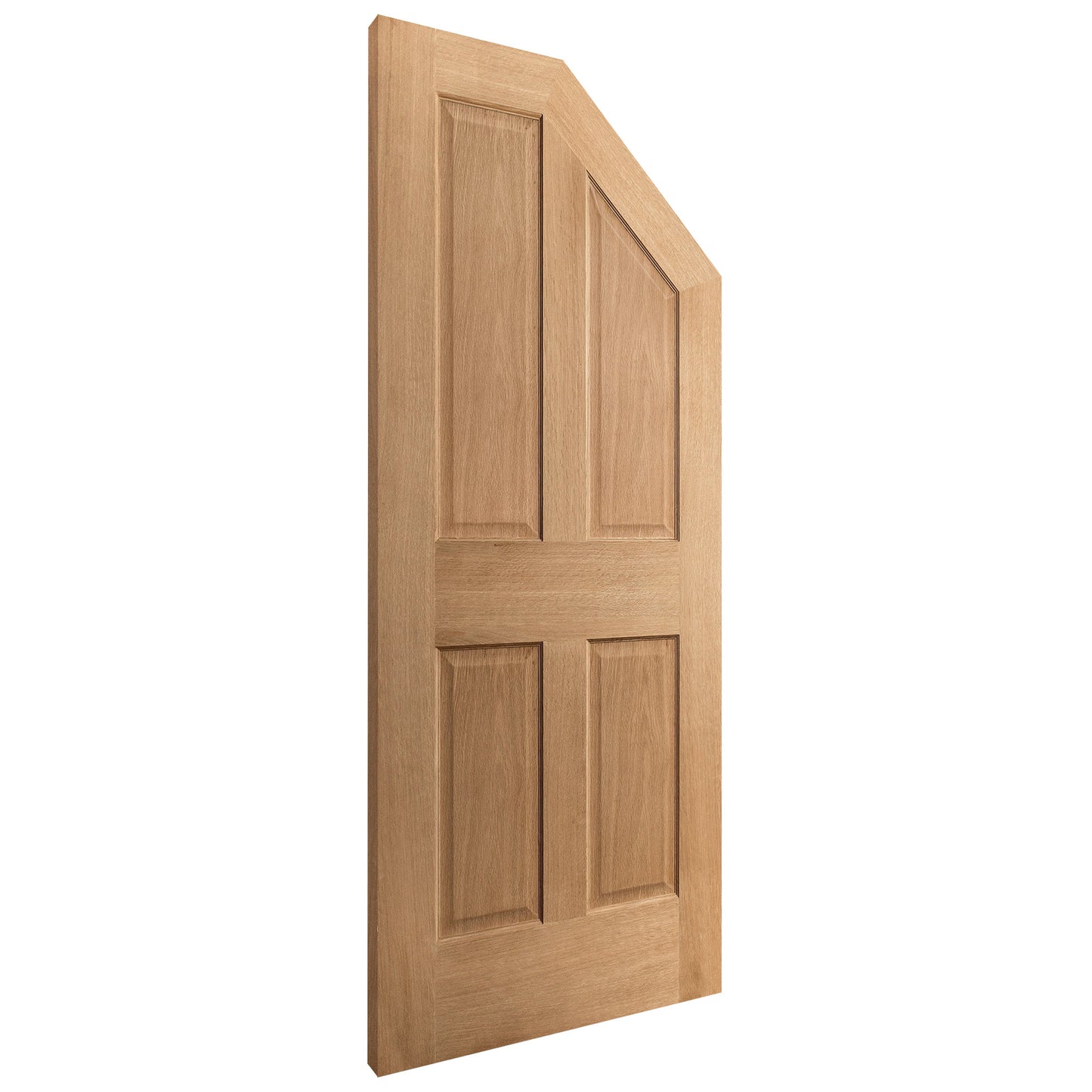 Oak Internal Unfinished Traditional Victorian 4 Panel Angled Under-Stair Made-to-Measure Cupboard FD30 Fire Door