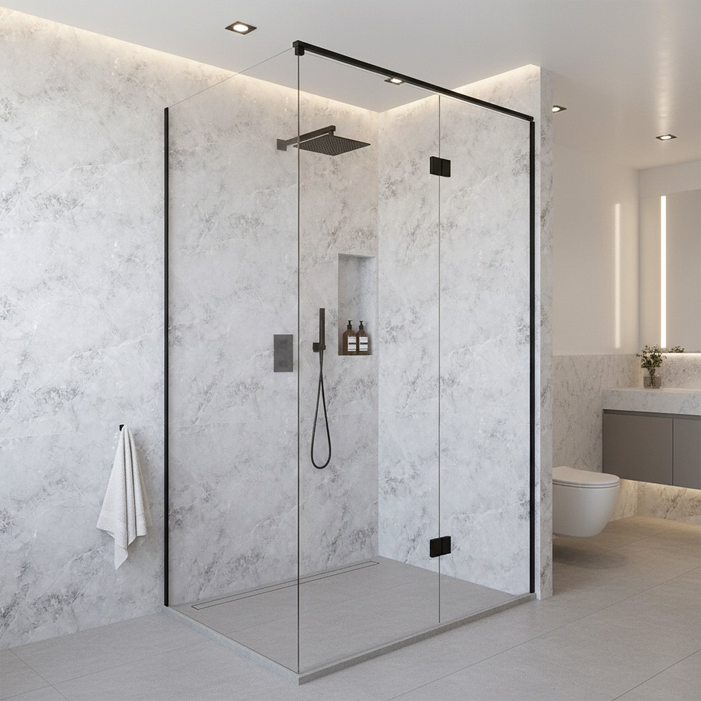 Smokey Stone - 2420 x 1200mm Postformed Waterproof Wall Panelling