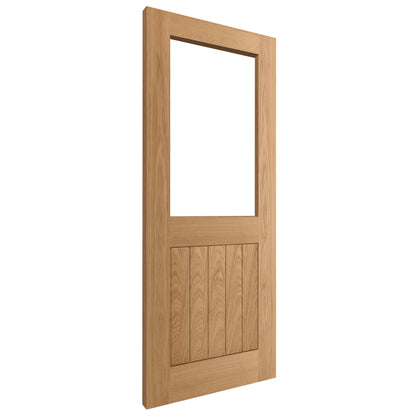 Internal Oak Unfinished Farley 1/2L Clear Glass Door (IOFARG1/2L) (FSC Mixed)