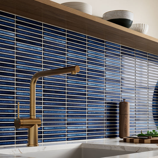 Blue - Linear 8mm Gloss Tile Sample (P12904)