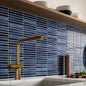 Blue Gloss - Linear Smooth Mosaic Water Resistant Porcelain Wall Tile