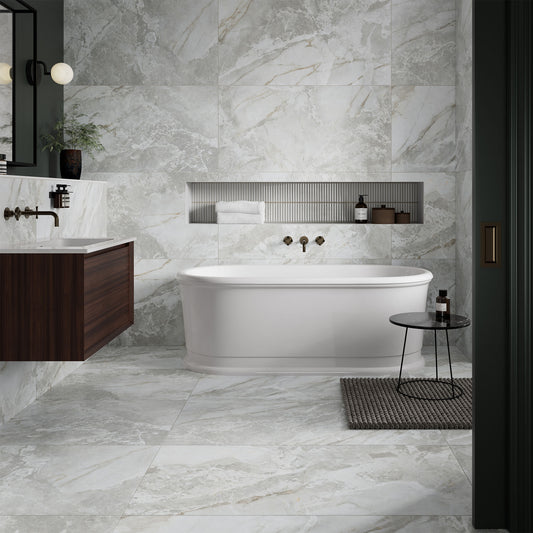 Sierra Light Semi-Polished - 10.5mm Smooth Waterproof Porcelain Wall & Floor Tile