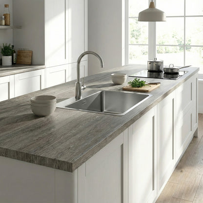Silver Oak - Rounded Edge Laminate Worktop 3000mm x 600mm x 38mm