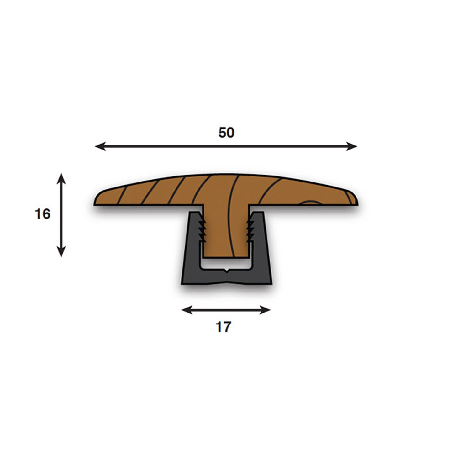 Natural Oiled - Connecting Profile Door Bar 990mm