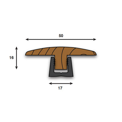 Natural Oiled - Connecting Profile Door Bar 990mm