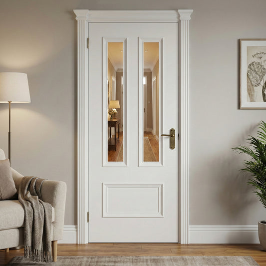 White Internal Fully Finished Clear Glass Belgravia 3 Panel Door (WFBELCG)