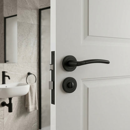 Nemo Privacy Internal Lever Door Handle Set - Matt Black