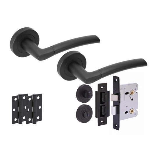 Nemo Privacy Internal Lever Door Handle Set - Matt Black