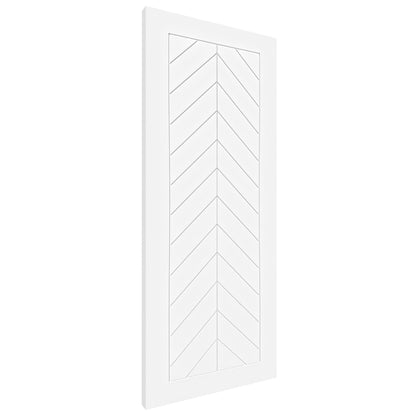 White Internal Primed Chevron FD30 Fire Door