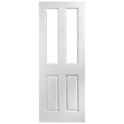 White Internal Primed Malton 2 Panel 2 Light Clear Glass FD30 Fire Door (122087)
