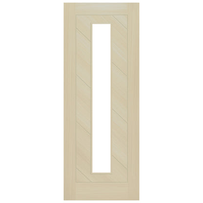 Blonde Oak Internal Fully Finished Endure Laminate Stockholm Clear Glass Door (122005)