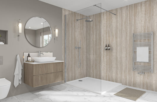 Travertine - 2420 x 1200mm Waterproof Wall Panelling (12820548)