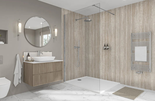 Travertine -  2420 x 1200mm Waterproof Wall Panelling (EL-ARTI-1200-TG)