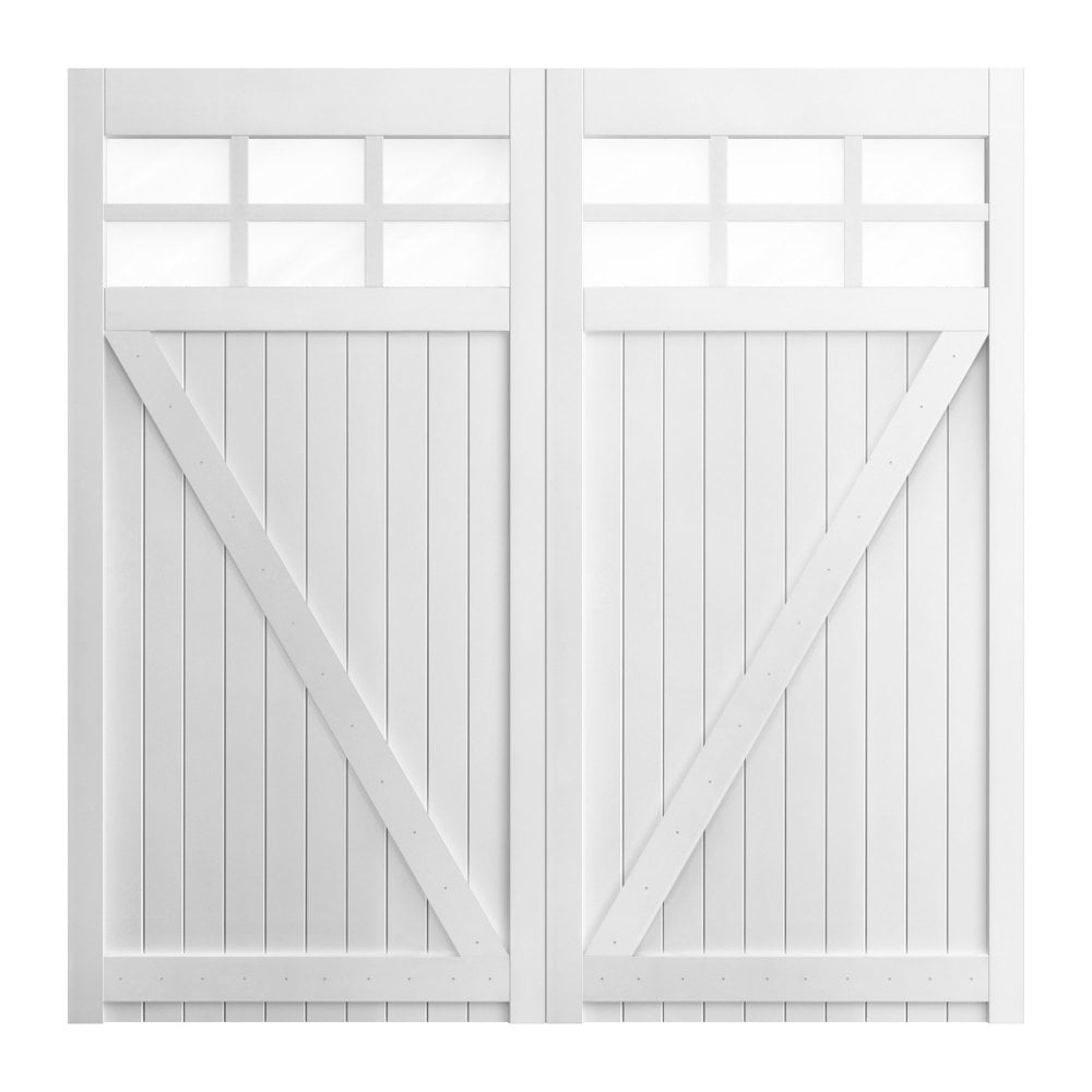 External White Painted Composite Obscure Glass Garage Door (121039)
