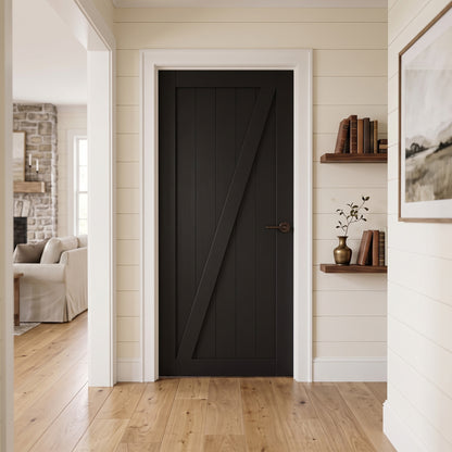Black Primed 1 Panel Brace Barn Internal Door