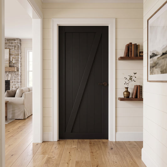 Black Primed 1 Panel Brace Barn Internal Door