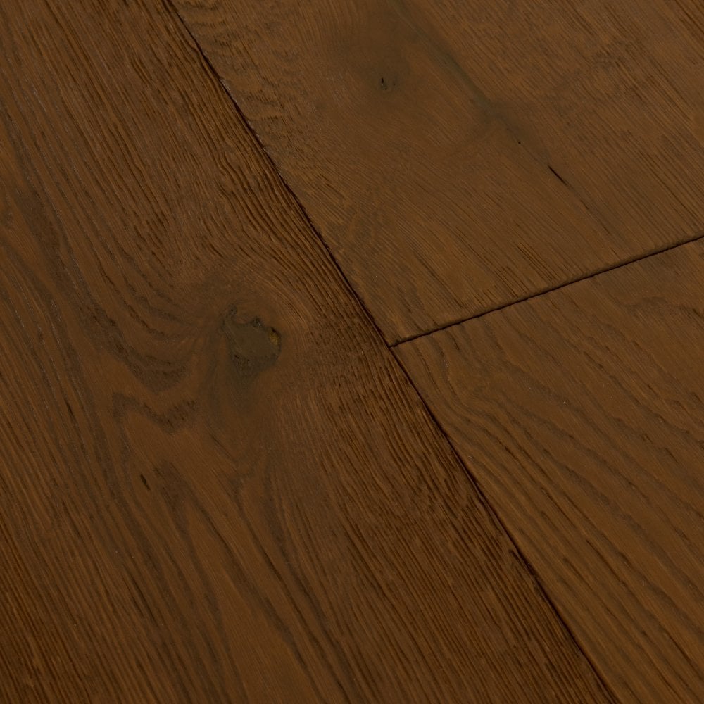 Light Brown Smoked Oak - 14mm Wax Oiled Engineered Real Wood Flooring (124568)