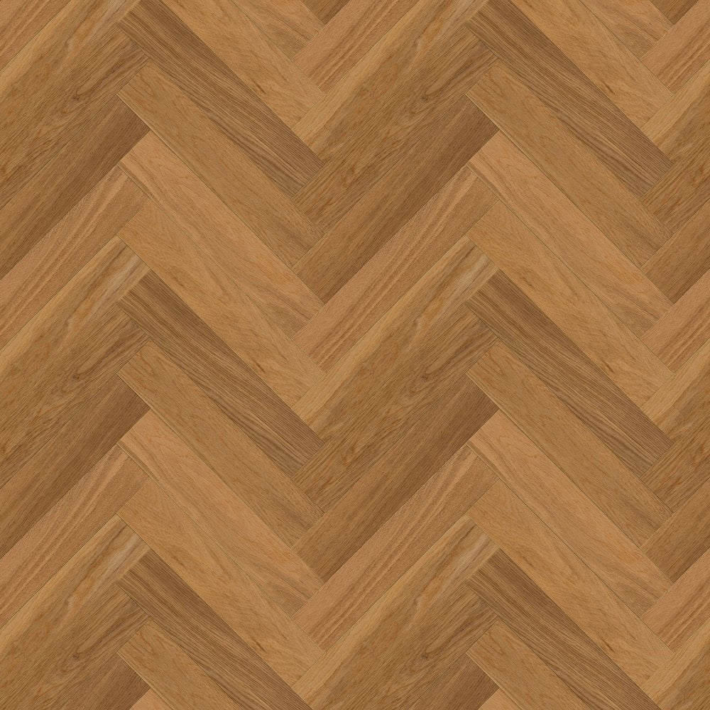 Natural Brushed Oak - Herringbone 14mm UV Oiled Engineered Real Wood Flooring (124563)