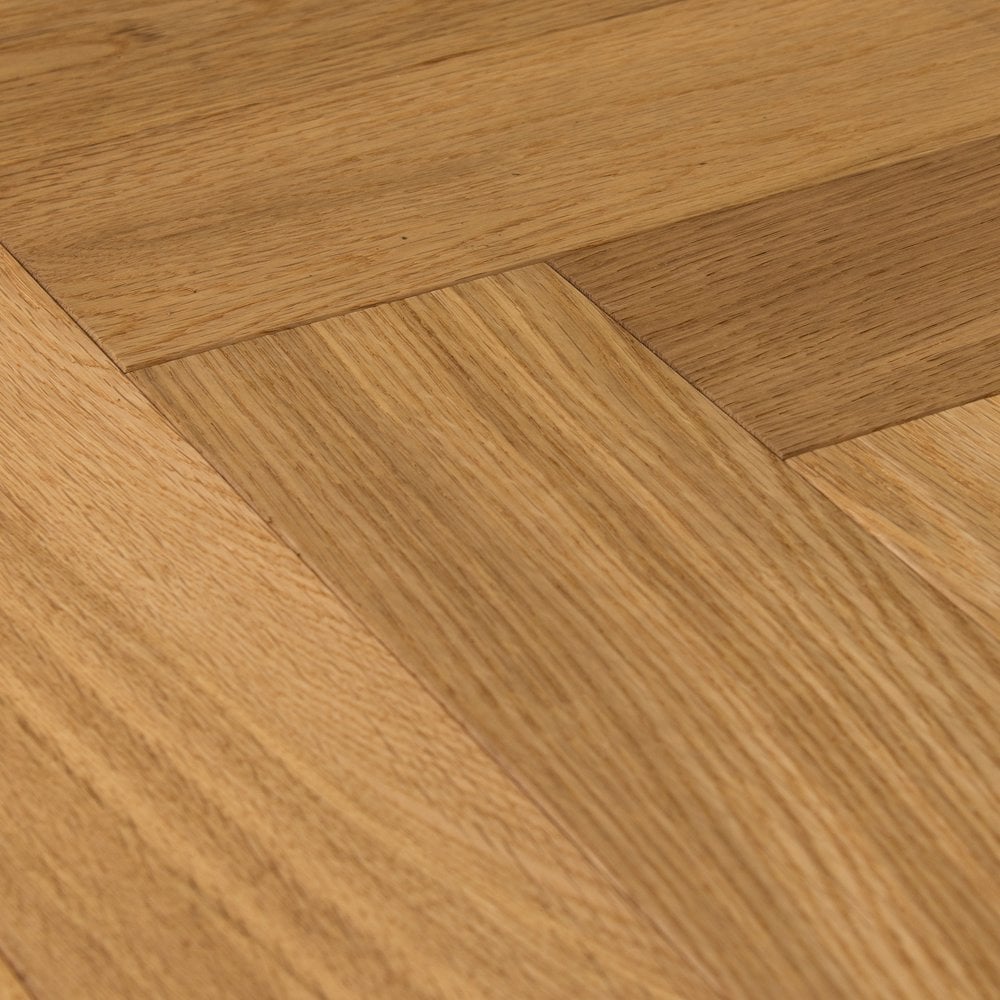 Natural Brushed Oak - Herringbone 14mm UV Oiled Engineered Real Wood Flooring (124563)