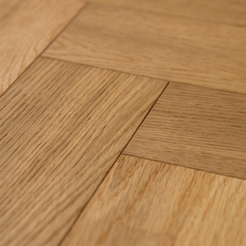 Natural Brushed Oak - Herringbone 14mm UV Oiled Engineered Real Wood Flooring (124563)
