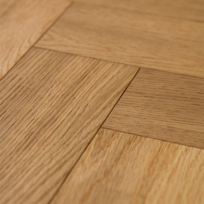 Natural Brushed Oak - Herringbone 14mm UV Oiled Engineered Real Wood Flooring (124563)