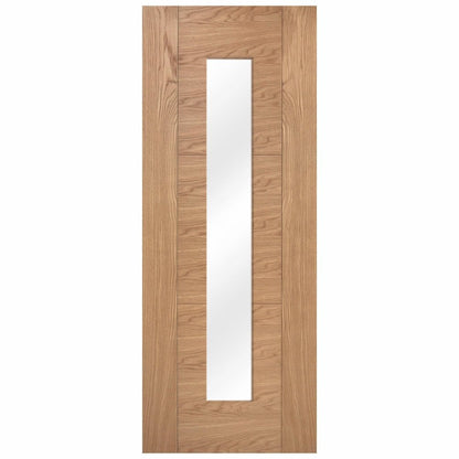 Oak Internal Unfinished Trent 3 Panel 1 Light Clear Glass Door (84454)