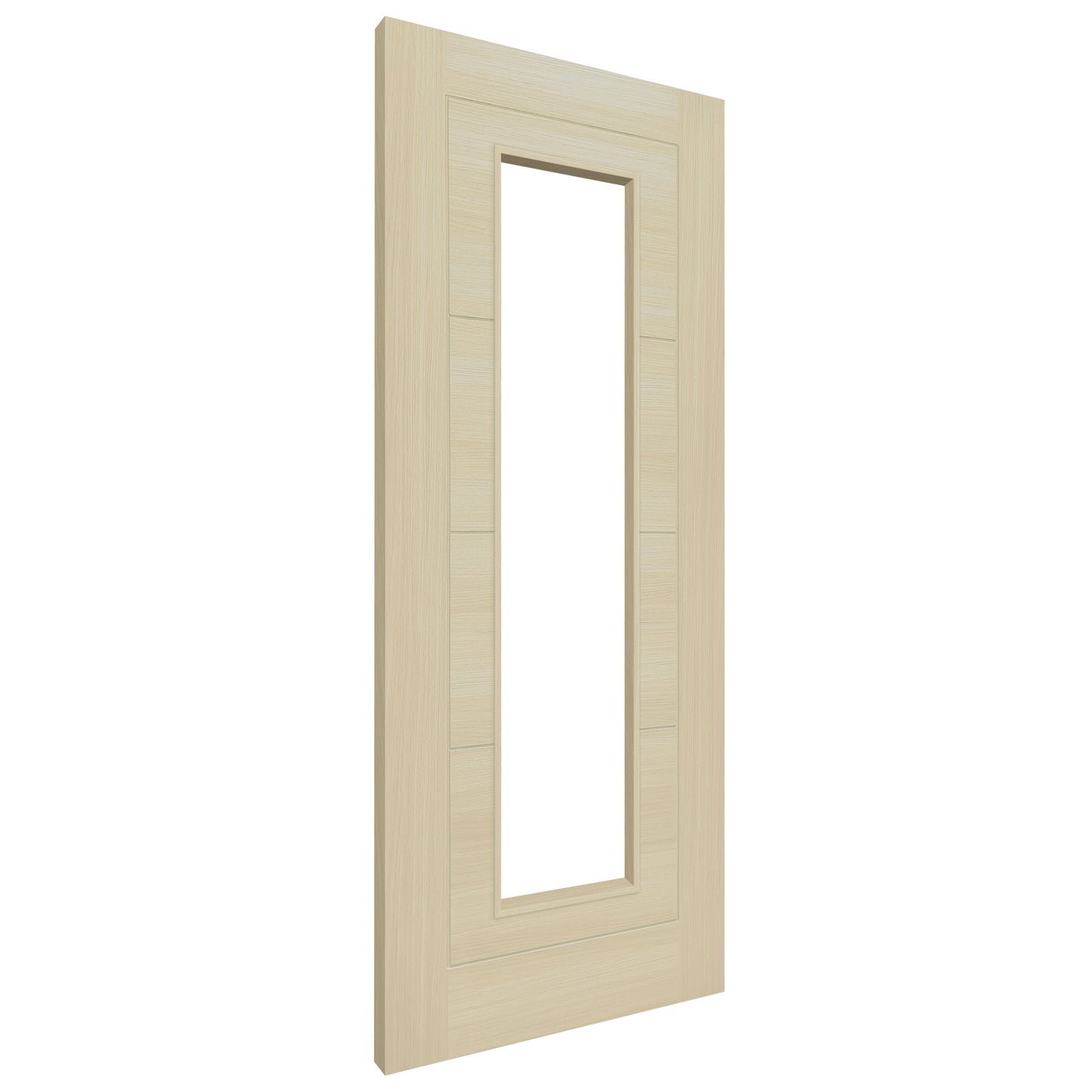 Blonde Oak Internal Fully Finished Endure Laminate Ladder Clear Glass Door