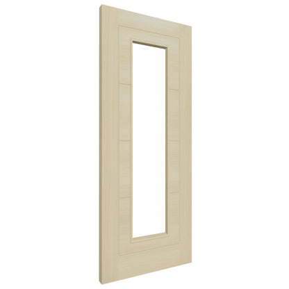 Blonde Oak Internal Fully Finished Endure Laminate Ladder Clear Glass Door