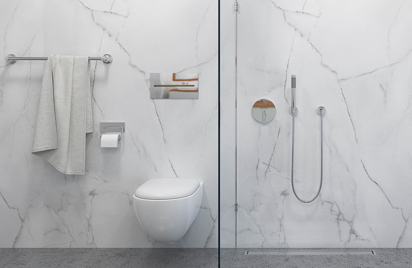 Modern Marble -  2420 x 1200mm Waterproof Tongue and Groove Wall Panelling (EL-ATHM-1200-TG)