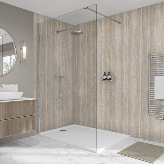 Travertine - 2420 x 1200mm Postformed Waterproof Wall Panelling