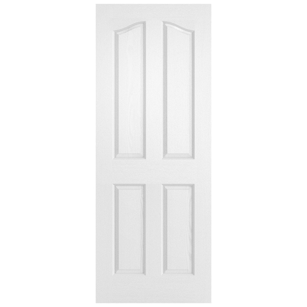 White Internal Primed Textured Lifestyle 4 Panel Arch Top Door (118841)