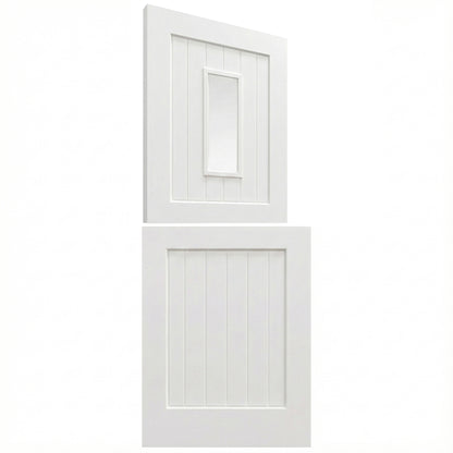 B-Grade External Pine White Painted Stable 2P 1L Clear Glass Door (BGR-LOLSD-WP)
