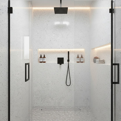 White Sparkling - 2420 x 1200mm Waterproof Post-formed Wall Panelling (EL-QUARB-1200-PF)