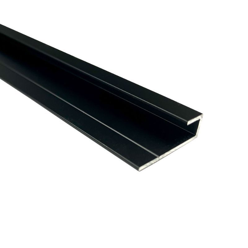 Wetwall Alloy End Cap Matt Black 2440mm
