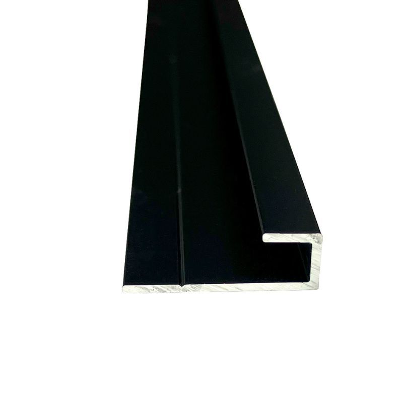Wetwall Alloy End Cap Matt Black 2440mm